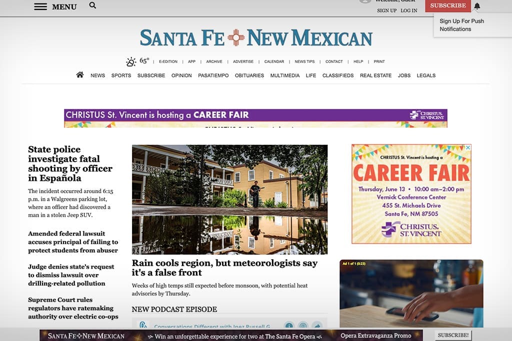 Cover of SantaFeNewMexican.com